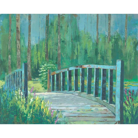 A River Crossing I White Modern Wood Framed Art Print by joy, Julie