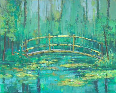 A River Crossing II White Modern Wood Framed Art Print with Double Matting by joy, Julie