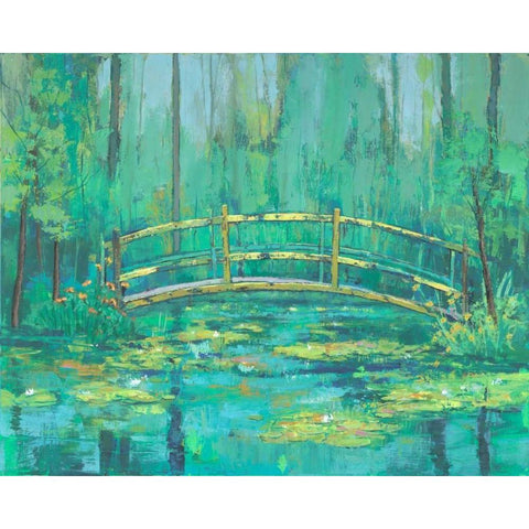 A River Crossing II Black Modern Wood Framed Art Print with Double Matting by joy, Julie