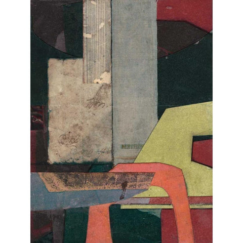 Mid-Century Collage II Black Modern Wood Framed Art Print with Double Matting by Delamater, Rob