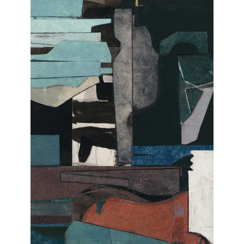 Mid-Century Collage III Black Modern Wood Framed Art Print with Double Matting by Delamater, Rob