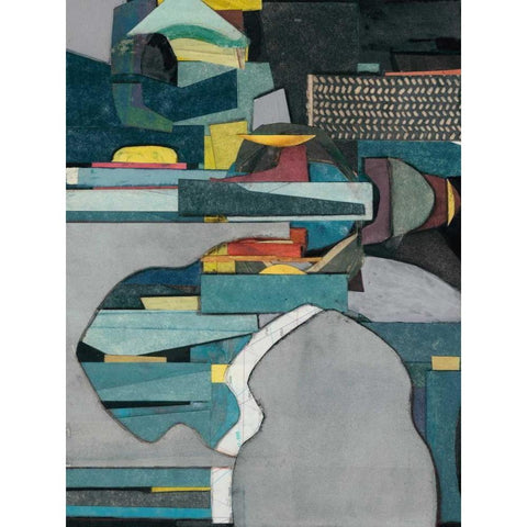 Mid-Century Collage IV White Modern Wood Framed Art Print by Delamater, Rob