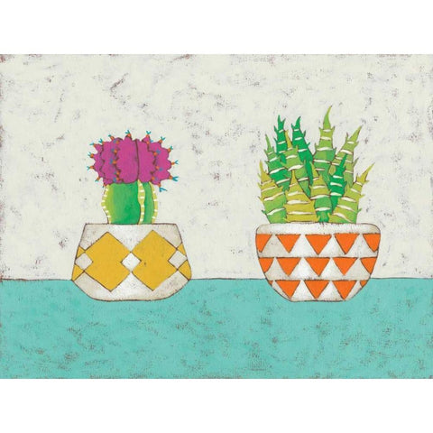 Succulent Duo II Gold Ornate Wood Framed Art Print with Double Matting by Zarris, Chariklia