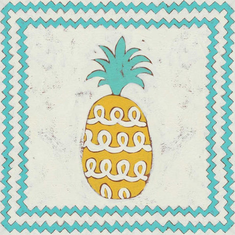 Pineapple Vacation IV Gold Ornate Wood Framed Art Print with Double Matting by Zarris, Chariklia