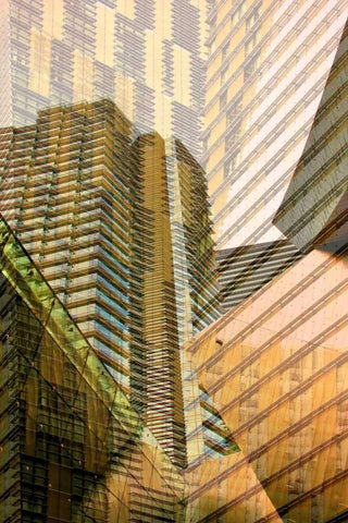 Double Take V White Modern Wood Framed Art Print with Double Matting by Perkins, Greg