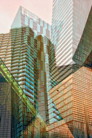 Double Take VII White Modern Wood Framed Art Print with Double Matting by Perkins, Greg