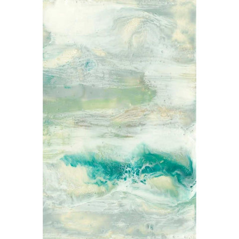 Serene Seafoam I Gold Ornate Wood Framed Art Print with Double Matting by Goldberger, Jennifer