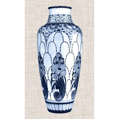Blue And White Vase I Gold Ornate Wood Framed Art Print with Double Matting by Unknown