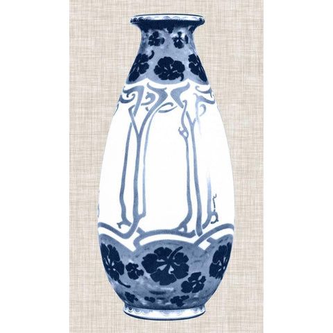 Blue and White Vase II Gold Ornate Wood Framed Art Print with Double Matting by Unknown