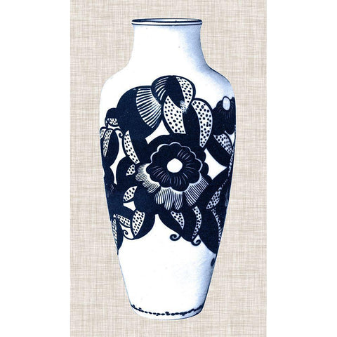 Blue And White Vase III Gold Ornate Wood Framed Art Print with Double Matting by Unknown