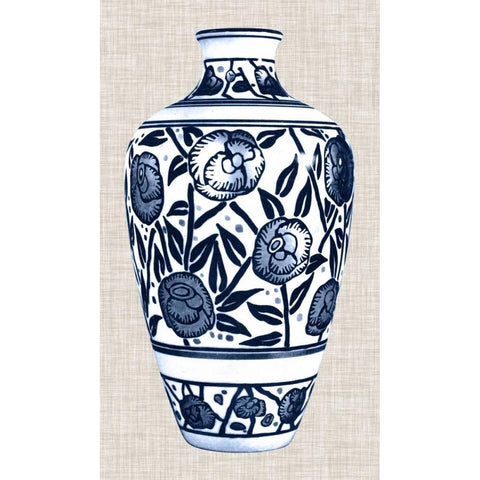 Blue and White Vase IV White Modern Wood Framed Art Print by Unknown