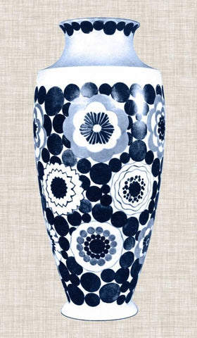 Blue and White Vase V Black Ornate Wood Framed Art Print with Double Matting by Unknown