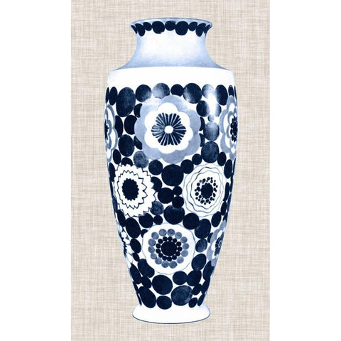 Blue and White Vase V Black Modern Wood Framed Art Print with Double Matting by Unknown