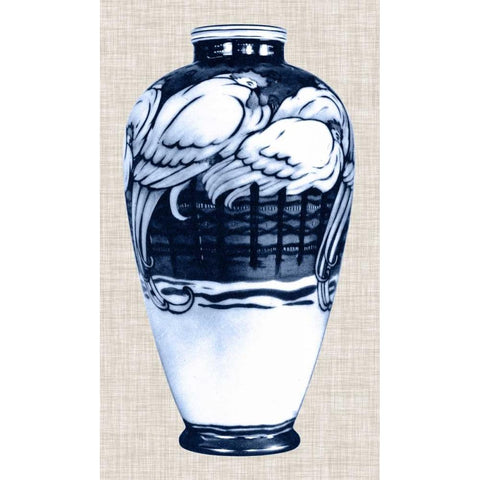 Blue and White Vase VI Black Modern Wood Framed Art Print with Double Matting by Unknown