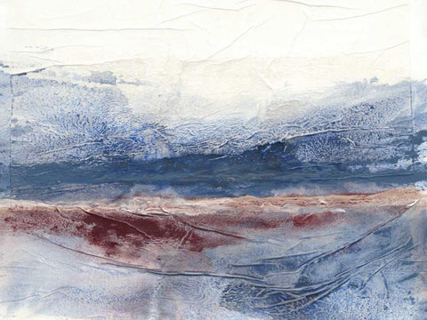 Horizon Spray I White Modern Wood Framed Art Print with Double Matting by Stramel, Renee W.