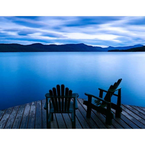 Scene on the Water V Black Modern Wood Framed Art Print with Double Matting by McLoughlin, James