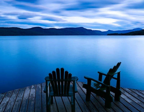 Scene on the Water V White Modern Wood Framed Art Print with Double Matting by McLoughlin, James