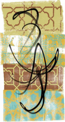 Rhythmic Motion I Black Ornate Wood Framed Art Print with Double Matting by Saunders, Alonzo