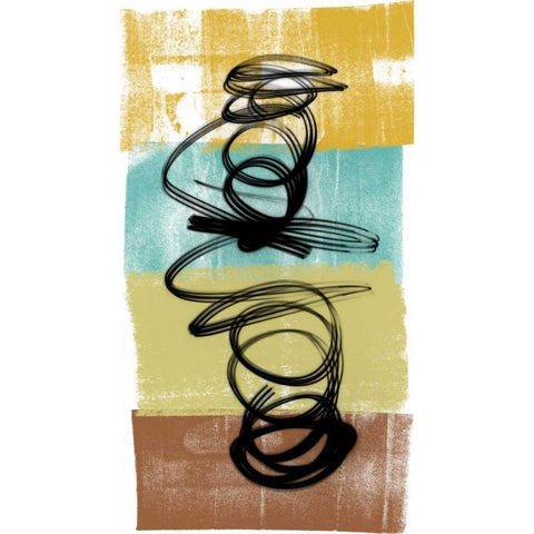 Dancing Swirl I Black Modern Wood Framed Art Print with Double Matting by Saunders, Alonzo