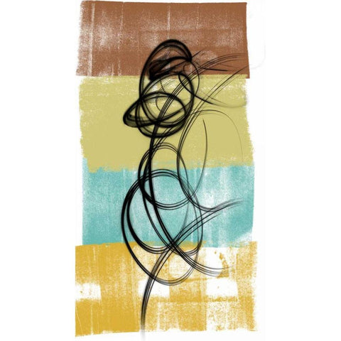 Dancing Swirl II Black Modern Wood Framed Art Print with Double Matting by Saunders, Alonzo