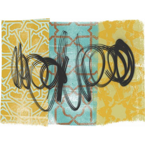 Swirling I Gold Ornate Wood Framed Art Print with Double Matting by Saunders, Alonzo
