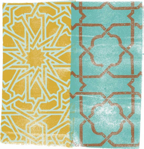 Moorish Study I White Modern Wood Framed Art Print with Double Matting by Saunders, Alonzo