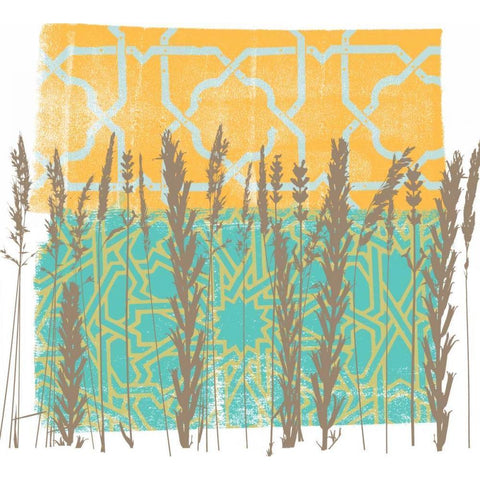 Along the Fence II Black Modern Wood Framed Art Print with Double Matting by Saunders, Alonzo