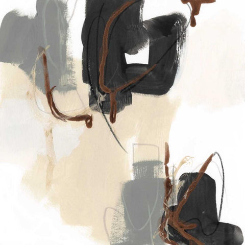 Essential Gesture II Black Modern Wood Framed Art Print with Double Matting by Vess, June Erica