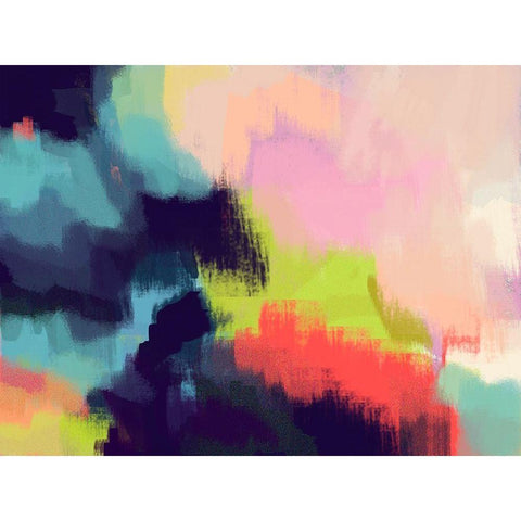 Spring Showers II Black Modern Wood Framed Art Print with Double Matting by Jerry, Alison