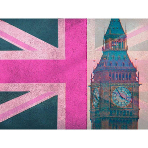 London Calling Black Modern Wood Framed Art Print by Jerry, Alison