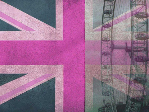 The London Eye White Modern Wood Framed Art Print with Double Matting by Jerry, Alison