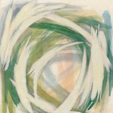 Brushstrokes I White Modern Wood Framed Art Print with Double Matting by Meagher, Megan