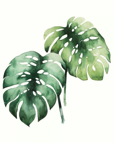 Tropical Plant I White Modern Wood Framed Art Print with Double Matting by Popp, Grace