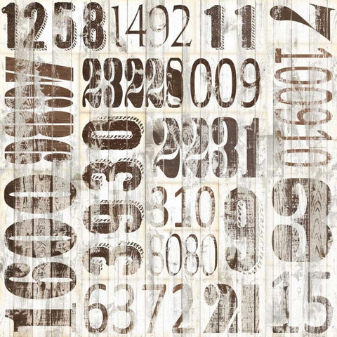 Weathered Numbers II Black Modern Wood Framed Art Print by Fagalde, Jarman