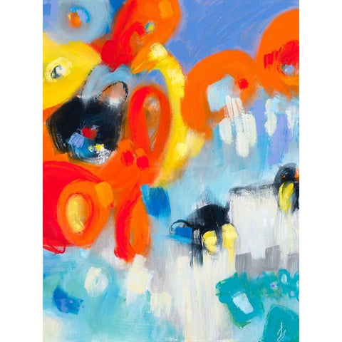 In the Loop V Black Modern Wood Framed Art Print by Bothne, Janet