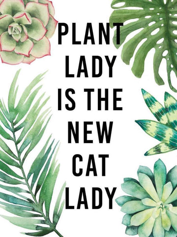 Plant Love I White Modern Wood Framed Art Print with Double Matting by Studio W