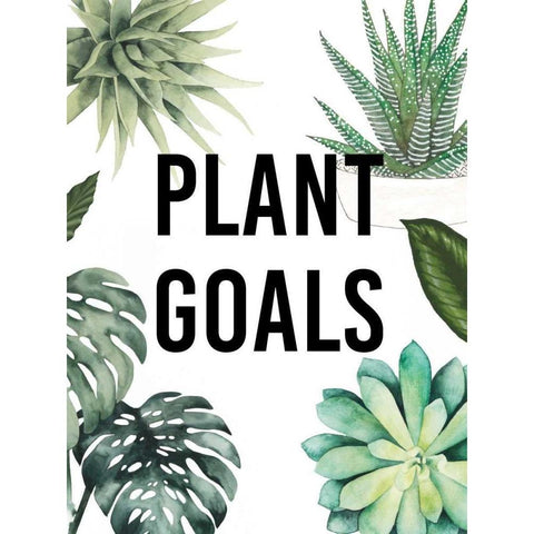 Plant Love II Black Modern Wood Framed Art Print with Double Matting by Studio W