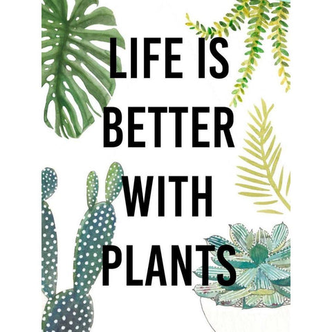 Plant Love III White Modern Wood Framed Art Print by Studio W