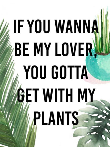 Plant Love IV White Modern Wood Framed Art Print with Double Matting by Studio W