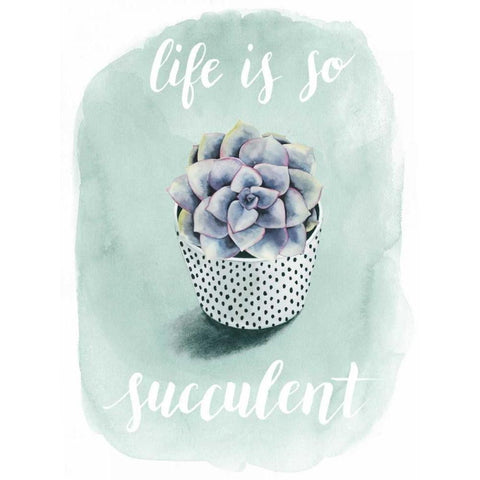 Life is Succulent I Gold Ornate Wood Framed Art Print with Double Matting by Popp, Grace