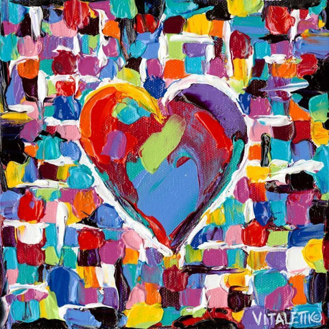 Mosaic Heart II White Modern Wood Framed Art Print by Vitaletti, Carolee