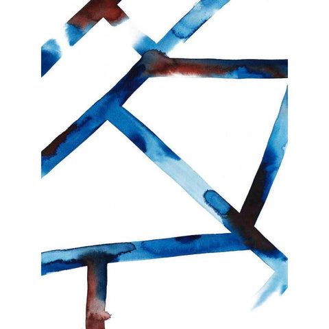 Blue and Red Chutes II Black Modern Wood Framed Art Print with Double Matting by Popp, Grace