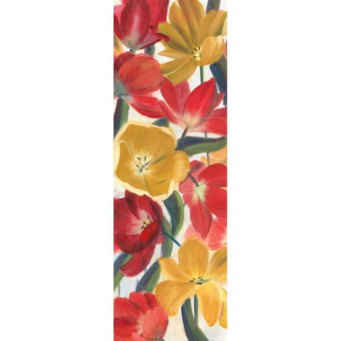 Tulip Array Panel I White Modern Wood Framed Art Print by Iafrate, Sandra