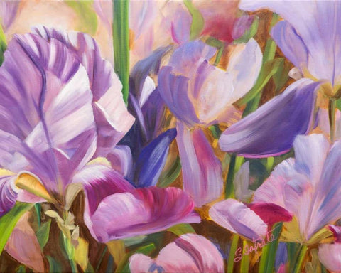 Iris Details II Black Ornate Wood Framed Art Print with Double Matting by Iafrate, Sandra