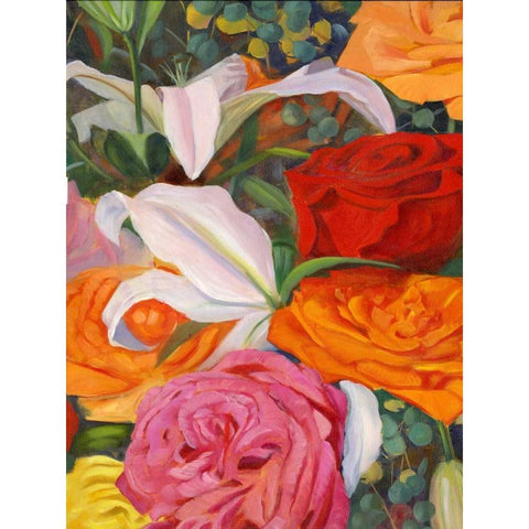 Deconstructed Flower Composition I Gold Ornate Wood Framed Art Print with Double Matting by Iafrate, Sandra