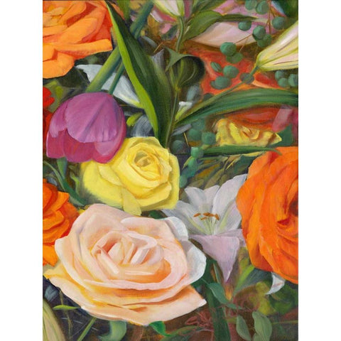 Deconstructed Flower Composition II Gold Ornate Wood Framed Art Print with Double Matting by Iafrate, Sandra