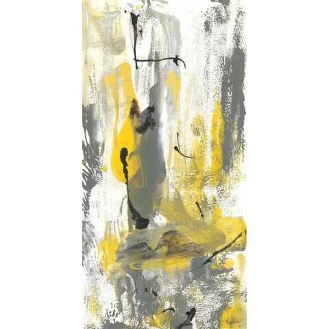 Grey Movement I Black Modern Wood Framed Art Print with Double Matting by Combs, Joyce