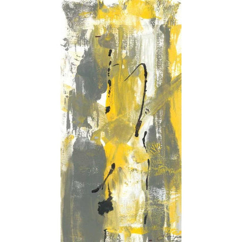 Grey Movement II Black Modern Wood Framed Art Print by Combs, Joyce