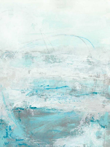 Glass Sea I White Modern Wood Framed Art Print with Double Matting by Vess, June Erica