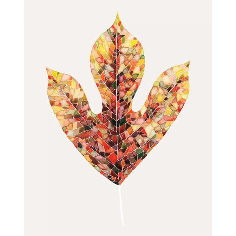 Fall Mosaic Leaf II Gold Ornate Wood Framed Art Print with Double Matting by Popp, Grace